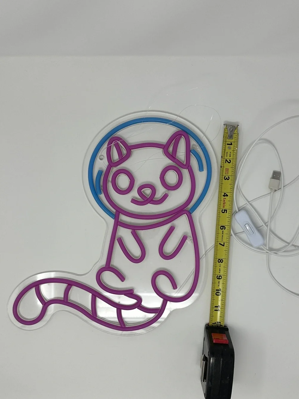 Neon space Cat Wall Light - usb light neon sign - astronaut cat space kitty
